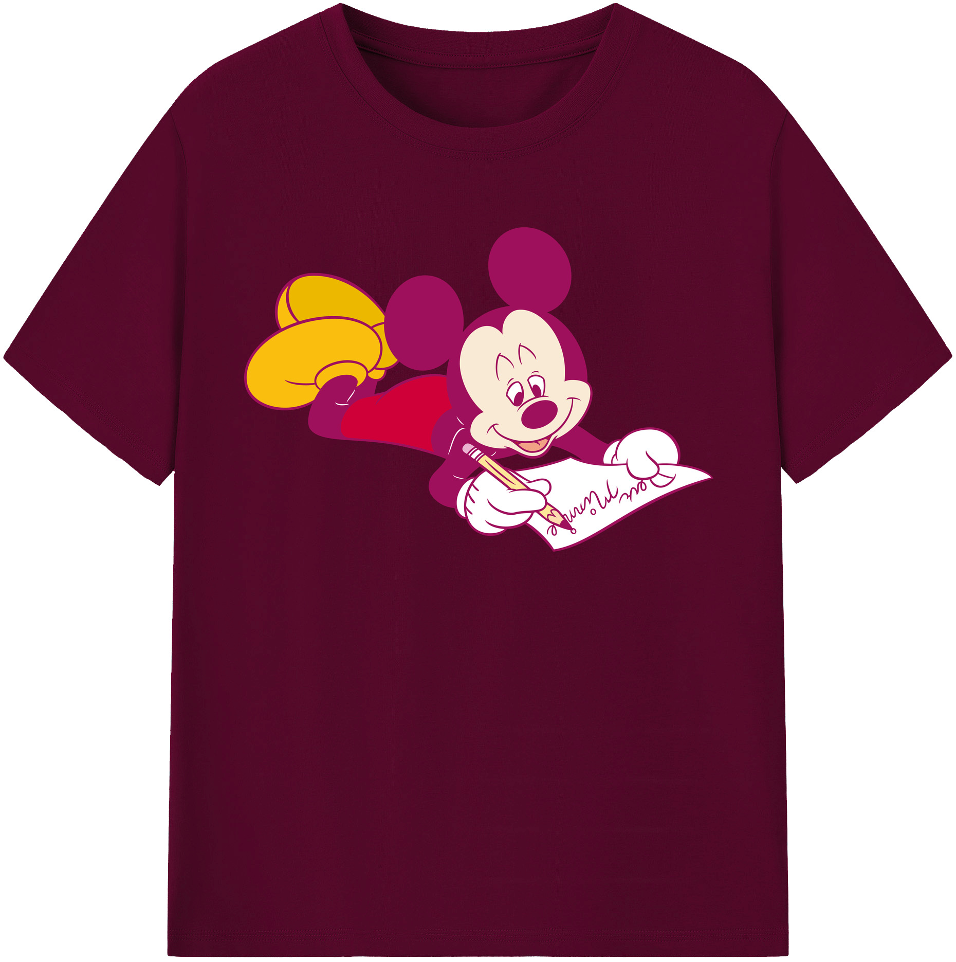 （画像用） ミッキーマウス Mickey Mouse レディースカジュアルプリントTシャツ（綿100％）